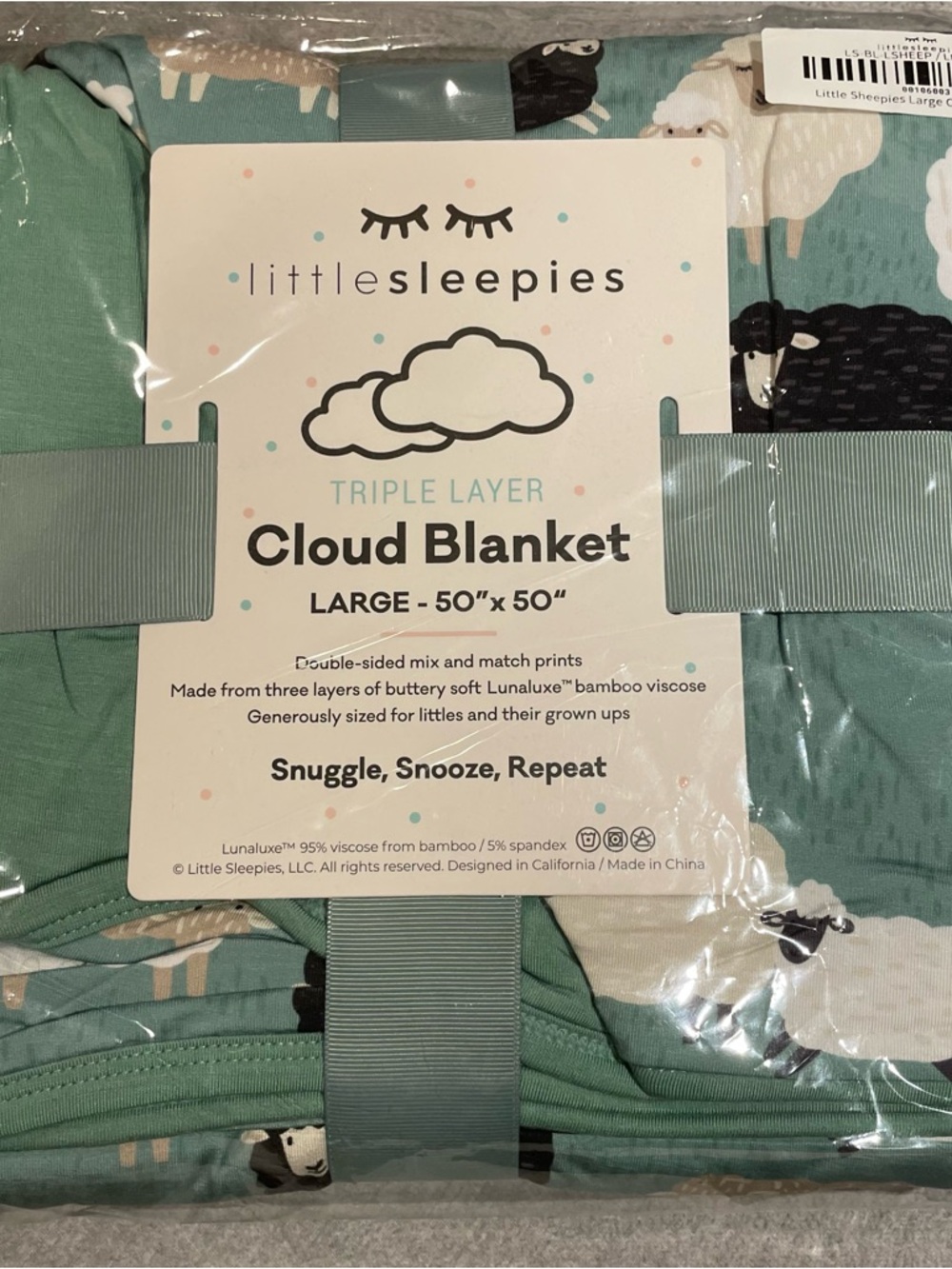 Little Sleepies Little Sheepies Cloud Blanket with Sheep Print